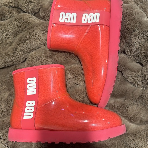 UGG Classic Clear Mini II Rock Rose Pink Winter Boots 1112386K Sz US 7 - Picture 3 of 6